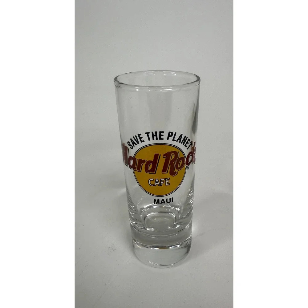 Hard‎ Rock Cafe Maui Shot Glass Save The Planet Collector Souvenir Barware